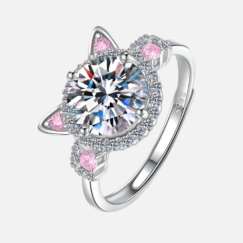 Anillo de gato ajustable con circonitas